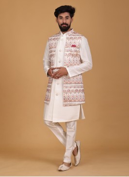 Traditional Wear Silk Fabric Nehru Jacket