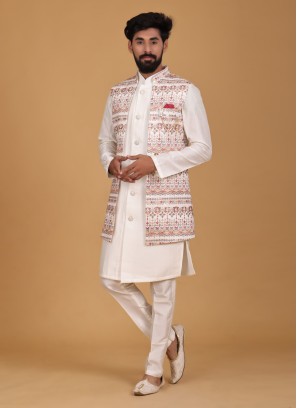 Traditional Wear Silk Fabric Nehru Jacket