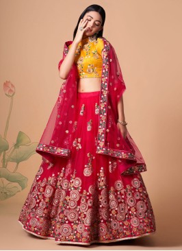 Beautiful Deep Pink Embroidered Lehenga Choli