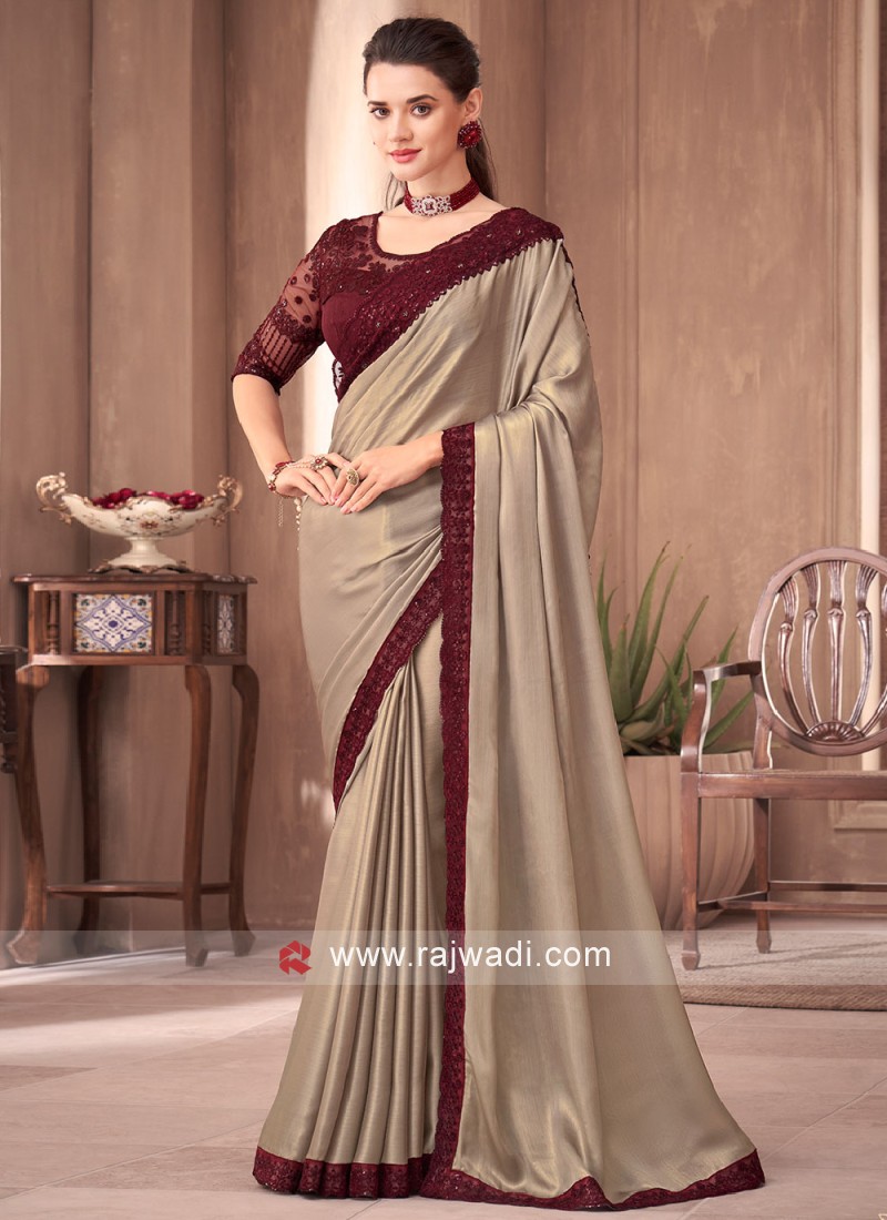 Buy Beige Sarees for Women by Dwini Online | Ajio.com