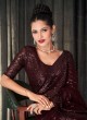 Trendy Saree Sequins Georgette in Wine