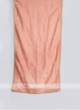 Trendy Silk Peach Color Mens Dupatta