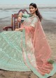 Turquoise Organza A Line Lehenga Choli