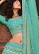 Turquoise Organza Sequins Lehenga Choli