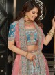 Turquoise Sequins Engagement A Line Lehenga Choli