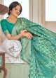 Turquoise Weaving Ceremonial Classic Designer Saree
