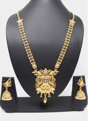 Unique Gold Plated Long Necklace Set
