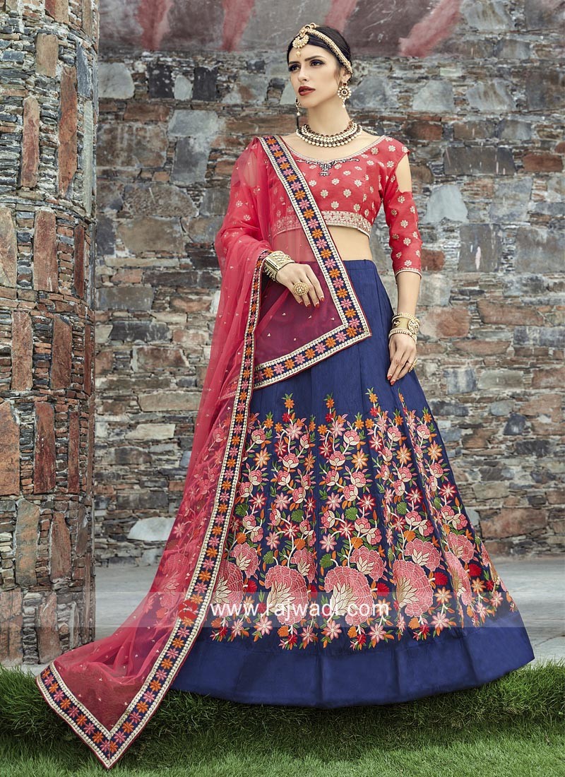 Bridal Party Wear Design Net Organza Lehenga Choli (Unstitched) #37807 |  Buy Online @ DesiClik.com, USA