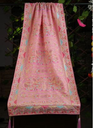 Velvet Dupatta In Pink Color