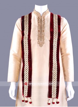 Velvet Embroidered Dupatta with Latkan