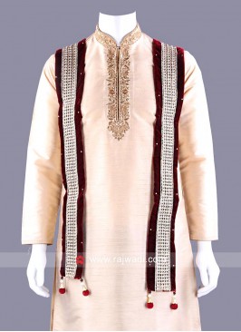 Velvet Embroidered Dupatta with Latkan