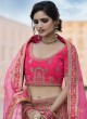 Velvet Lehenga Choli in Pink