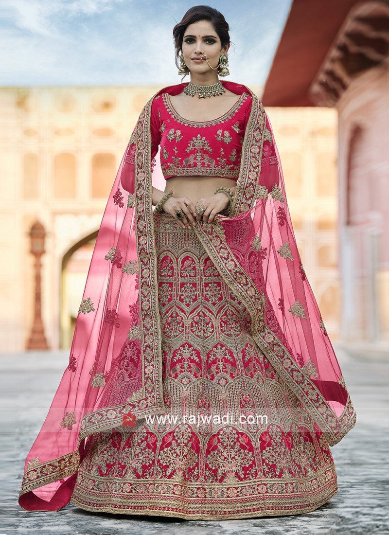 Buy SILK HERITAGE VOL-15 GAJARI COLOR LUCKNOWI WORK at Rs. 2222 online from  Surati Fabric lehenga choli : SF-AP-1061