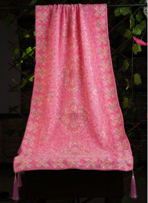 Velvet Multi Thread Dupatta In Pink