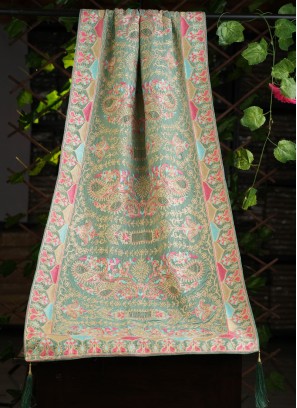 Velvet Multi Thread Dupatta In Pista Green Color