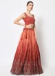 Elegant Shaded Rust Chinon Silk Lehenga Choli