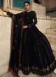 Versatile Sequins Black Designer Georgette Gown