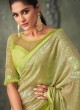 Vibrant Green Sequins Classic Saree