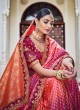 Vibrant Resham Orange and Pink Silk Traditional Designer Saree