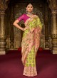 Designer Green Woven Silk Saree