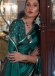 Green Festival Designer Satin Saree