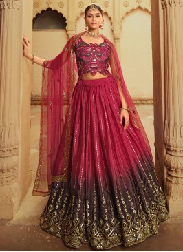 Voguish Embroidered Silk A Line Lehenga Choli