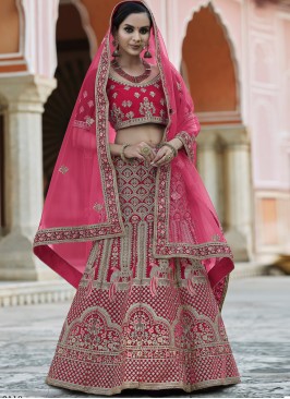 Voguish Patch Border Pink Lehenga Choli