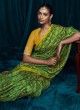 Green Art Silk Saree With Bandhani Print