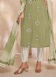 Shagufta Light Green And Cream Color Pant Style Salwar Suit.