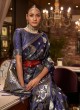 Dark Purple Weaving Handloom Silk Designer Saree