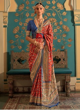 Red Woven Patola Silk Designer Saree