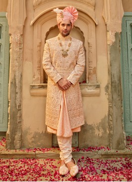 Wedding Wear Anarkali Style Sherwani For Dulha