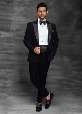 Wedding Wear Black Color Suit