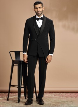 Wedding Wear Black Suit For Men