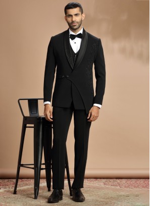 Wedding Wear Black Suit For Men