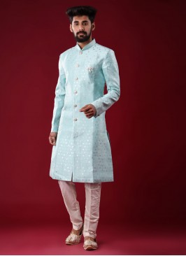 Wedding Wear Brocade Silk Indowestern