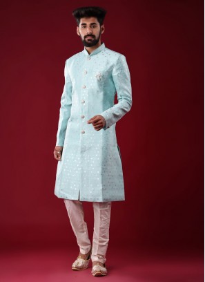 Wedding Wear Brocade Silk Indowestern