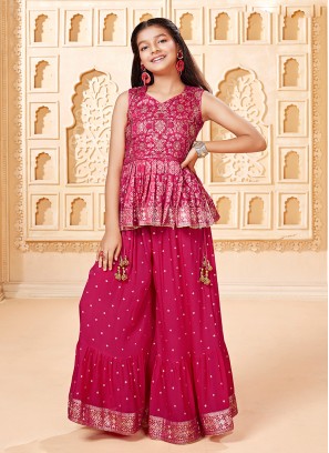 Wedding Wear Chiffon Rani Palazzo Suit