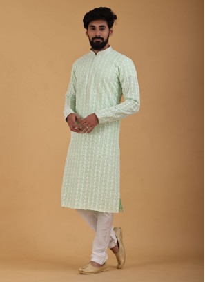 Wedding Wear Designer Lucknowi Work Kurta Pajama