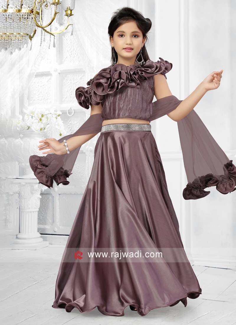 Black Color Kids Lehenga Choli in Velvet With Embroidery Work Readymade  Lehenga in USA, UK, Malaysia, South Africa, Dubai, Singapore