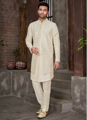 Wedding Wear Embroidered Nehru Jacket Set