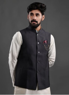 Wedding Wear Imported Silk Nehru Jacket