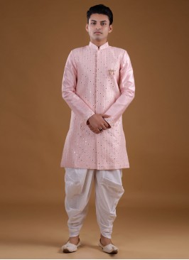 Wedding Wear Indoweatern In Pink Color