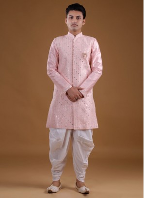 Wedding Wear Indoweatern In Pink Color