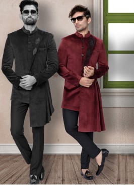 Wedding Wear Indowestern In Maroon