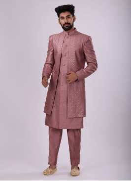 Wedding Wear Indowestern In Onion Pink Color
