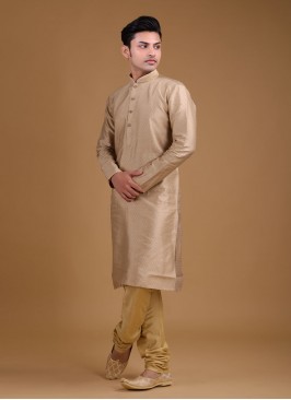 Wedding Wear Kurta Pajama in Golden Color