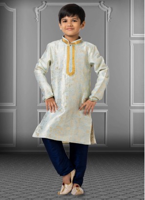 Wedding Wear Kurta Pajama In Light Sky Blue