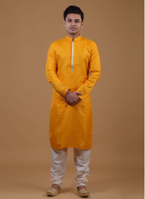 Wedding Wear Kurta Pajama In Orange Color