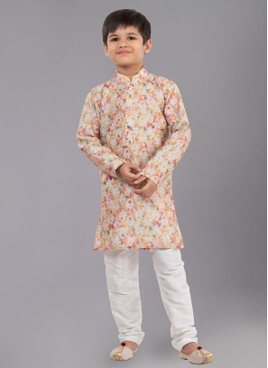 Wedding Wear Multi Color Printed Kurta Pajama